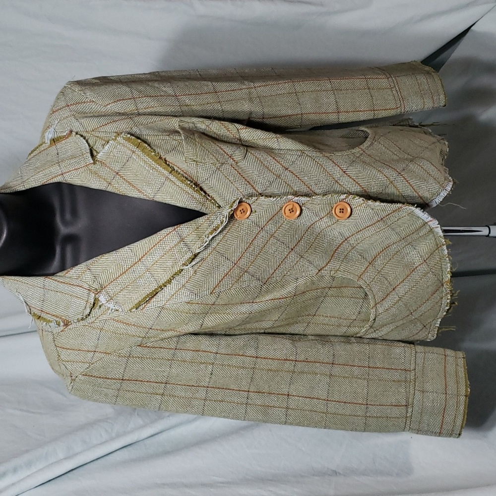 Fresh Wear Wool Blend Plaid Retro Casual Blazer Womens Size Medium